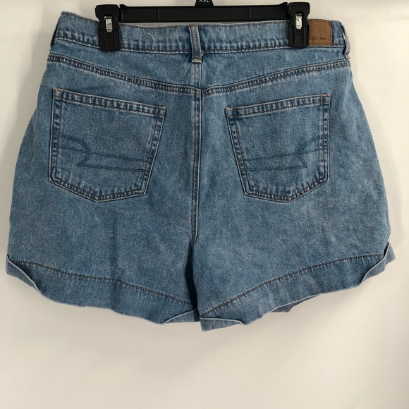 AMERICAN EAGLE Mom Short Cuffed High Rise Denim Shorts Jean Shorts 14 Stretch - Picture 5 of 7